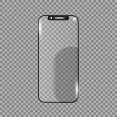 phone,transparent,mockup realistic vector transparent glass mobile phone frame mockup with silver bezel for app display