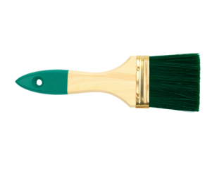 Turquoise paintbrush isolated on transparent background. deep lake green brush