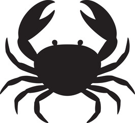 Crab silhouette vector illustration perfect for seafood, marine, ocean, zodiac, and decorative design.