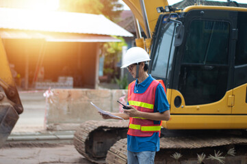 Engineers working on construction sites