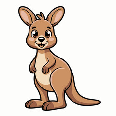 Title: Cute Kangaroo Cartoon Illustration – Australian Animal Clipart