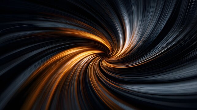 Intricate Digital Illustration of a Swirling Abstract Solar Eclipse with Dynamic Black Energy and Cosmic Mystique