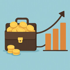 Visualize your Financial Success with this Compelling Image Featuring A Briefcase Overflowing with Gold Coins And A Rising Bar Graph. Symbolizing Investment Growth, Strategic Planning, And Wealth ...