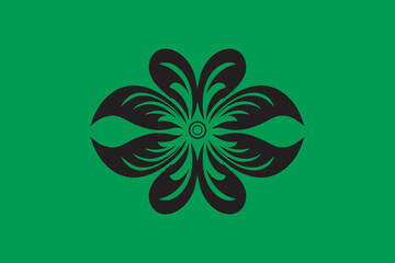 Floral Pattern Illustration on Green Background Decorative Ornament Botanical Design for Prints Textiles Wallpapers and Creative Projects with Modern Artistic Flair and Natural Elements