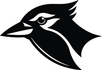 blue jay head outline silhouette vector