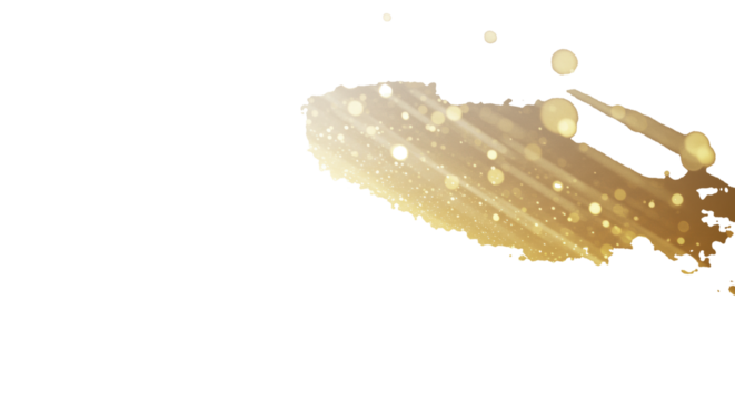 Elegant abstract background, diagonal gradient white to warm champagne gold, soft golden bokeh & pearlescent particles in a luminous studio. Concept of luxury and optimism