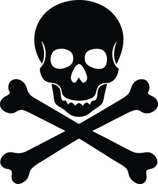 skul with crossbones silhouette vector
