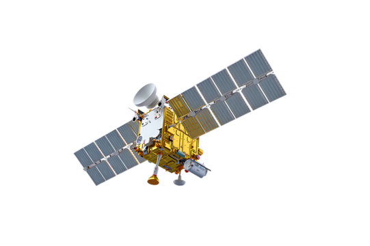 Satellite in space. Isolate on transparent background.3d rendering.