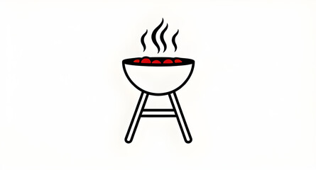barbecue grill with flames