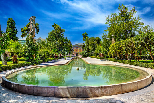Golestan Palace, UNESCO site in Tehran, Iran. Stunning Persian tilework and mirror mosaics. Ideal for cultural and historical projects.