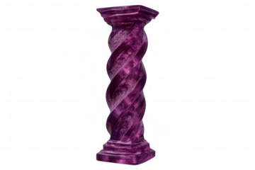 Purple twisted column standing out against a transparent background, perfect for architectural visualization or historical projects