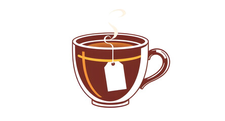 teabag in cup, warm tea drink, tea with label, herbal tea cup, green tea illustration, black tea cup, tea with steam, teacup and saucer, tea icon vector, morning tea cup, hot beverage illustration, cl