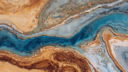 aerial view desert river landscape