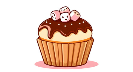 cupcake isolated, cartoon cupcake vector, cupcake flat design, cupcake with cream, chocolate pastry vector, chocolate cupcake silhouette, bakery sweet icon, cupcake with cherry, cupcake graphic design