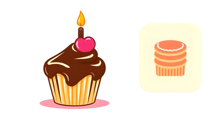 cupcake illustration, dessert vector, sweet cupcake icon, chocolate muffin vector, cupcake with frosting, cupcake clipart, cupcake drawing, chocolate dessert art, sweet food vector, bakery cupcake ill