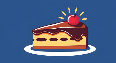 cake slice illustration, dessert vector, sweet food icon, bakery cake vector, chocolate dessert art, cake icon vector, layered chocolate cake, pastry illustration, chocolate icing cake, chocolate crea