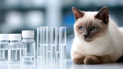 Laboratory mouse being observed closely by a researcher during an experiment in a scientific lab environment in the afternoon