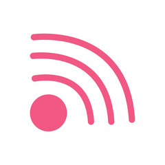 wifi,signal,network, wifi signal network icon vector illustration showing pink wireless wave symbol representing internet connection communication online technology digital
