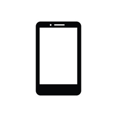 Black smartphone icon. Mobile phone or digital communication symbol.