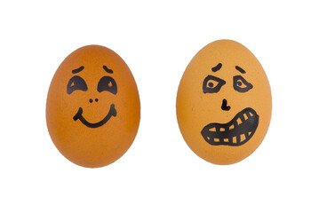 Expressive Eggs Featuring Smiley and Worried Faces in a Delightfully Creative Design