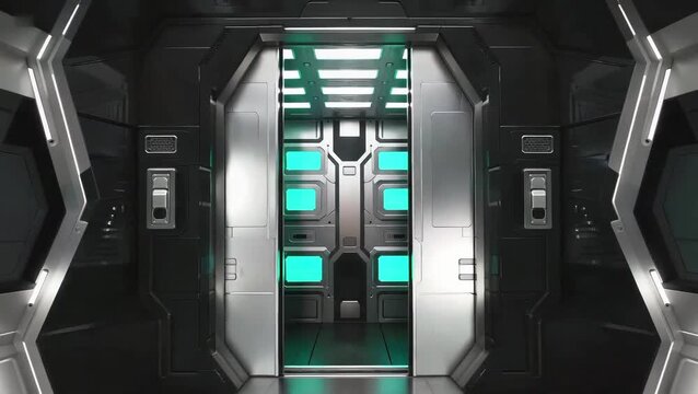 Futuristic Elevator Doors Opening Reveal