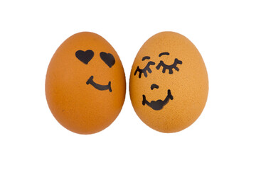 Adorably Cute Love Eggs with Playful and Funny Faces Perfect for Celebrating Valentines Day