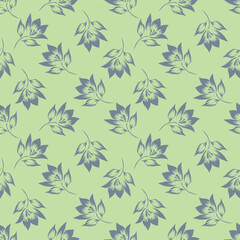 Seamless floral pattern, liberty ditsy print with cute large botany in retro folk style. Beautiful botanical design of hand drawn wild plants: flowers, leaves on black background. Vector illustration