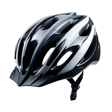 Cycling safety gear stylish black and white helmet outdoor cycling event product photography urban environment close-up view safety concept