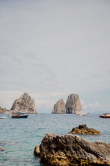 Faraglioni sea stacks of Capri Island, Italy