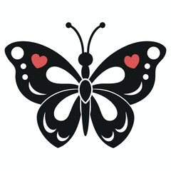 Whimsical Butterfly Silhouette Vector Design with Colorful Wings and Delicate Details