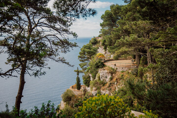 Turquoise water in Capri, Italy
