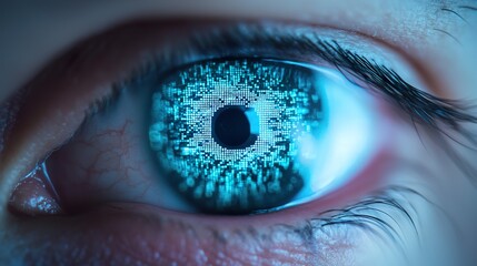 Smart contact lenses, augmented reality overlay, human eye, futuristic vision,