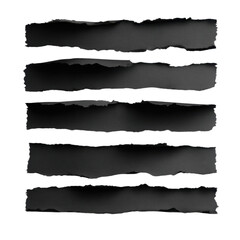 Fototapeta premium Black ripped paper scrap or piece isolated against a transparent white background, vector illustration, PNG
