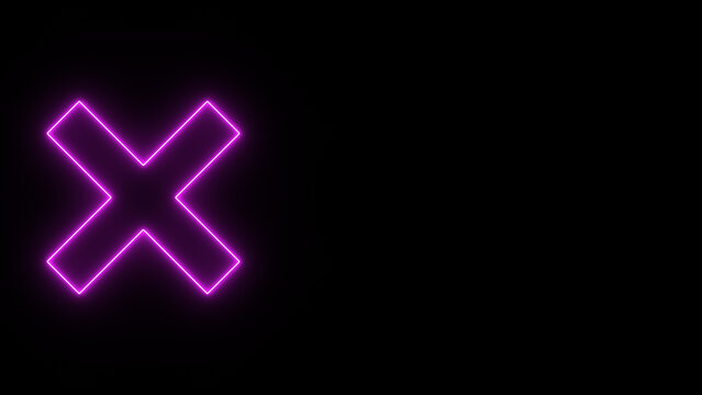 recommend clip art: Neon glowing cross sign. Cross sign illustration on black background.