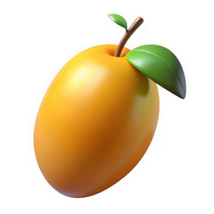3d realistic mango with green leaf