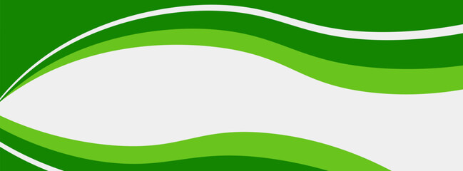 Abstract White and Green wave wide background banner,vector illustration