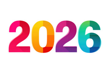 Happy New Year 2026 text design with Colorful