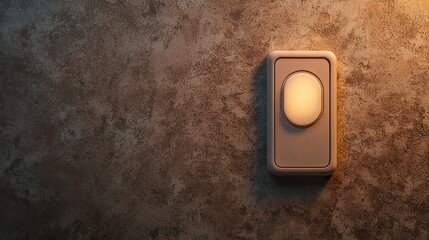 Smart light switch button texture, tactile click, illuminated ring