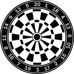 Dart Board Silhouette, Dart Boards Svg. Dart Game, Dartboard, and Target Shooting Set. Vector Cut file for Cricut, isolated on white background