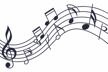 music notes on white background