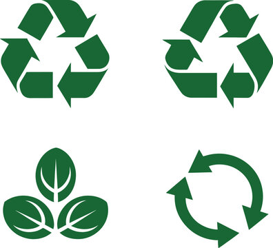 Abstract mobius loop and stylized leaves circular design