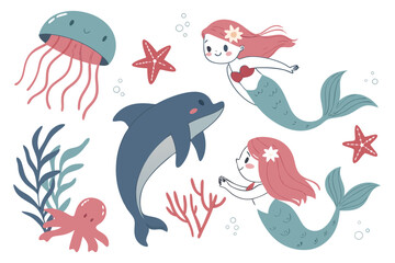 sea animals set