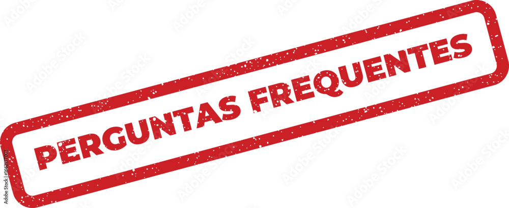 Aufkleber red stamp with perguntas frequentes text and grunge effect, isolated element for design resources