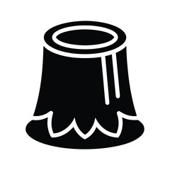 Frosted Tree Stump Icon Vector Illustration