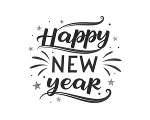 Happy New Year Calligraphy Greeting Design