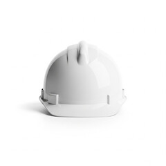 Fototapeta premium white engineering safety helmet placed on invisible table front view isolated on white background