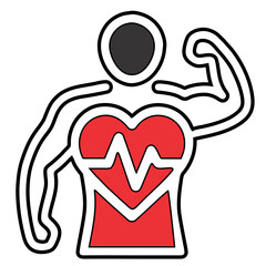 Heart of Power – Pulse-Driven Strength Icon