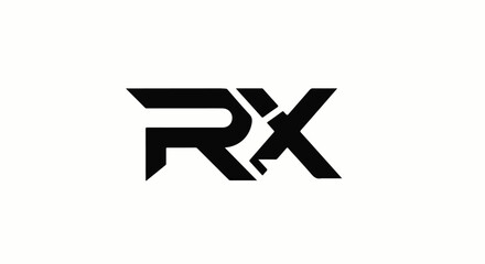 Bold and modern RX letter monogram logo with a sharp geometric and futuristic typography style.