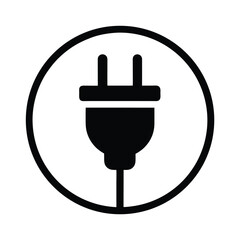 Obraz premium Plug Outlet Icon Vector Illustration