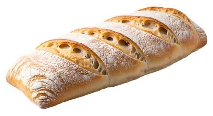 Italian Ciabatta Bread Rustic Loaf Transparent Background